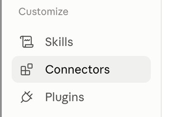Nastavení, sekce Customize s položkou Connectors