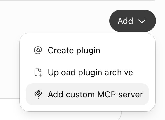Tlačítko Add s nabídkou: Create plugin, Upload plugin archive, Add custom MCP server